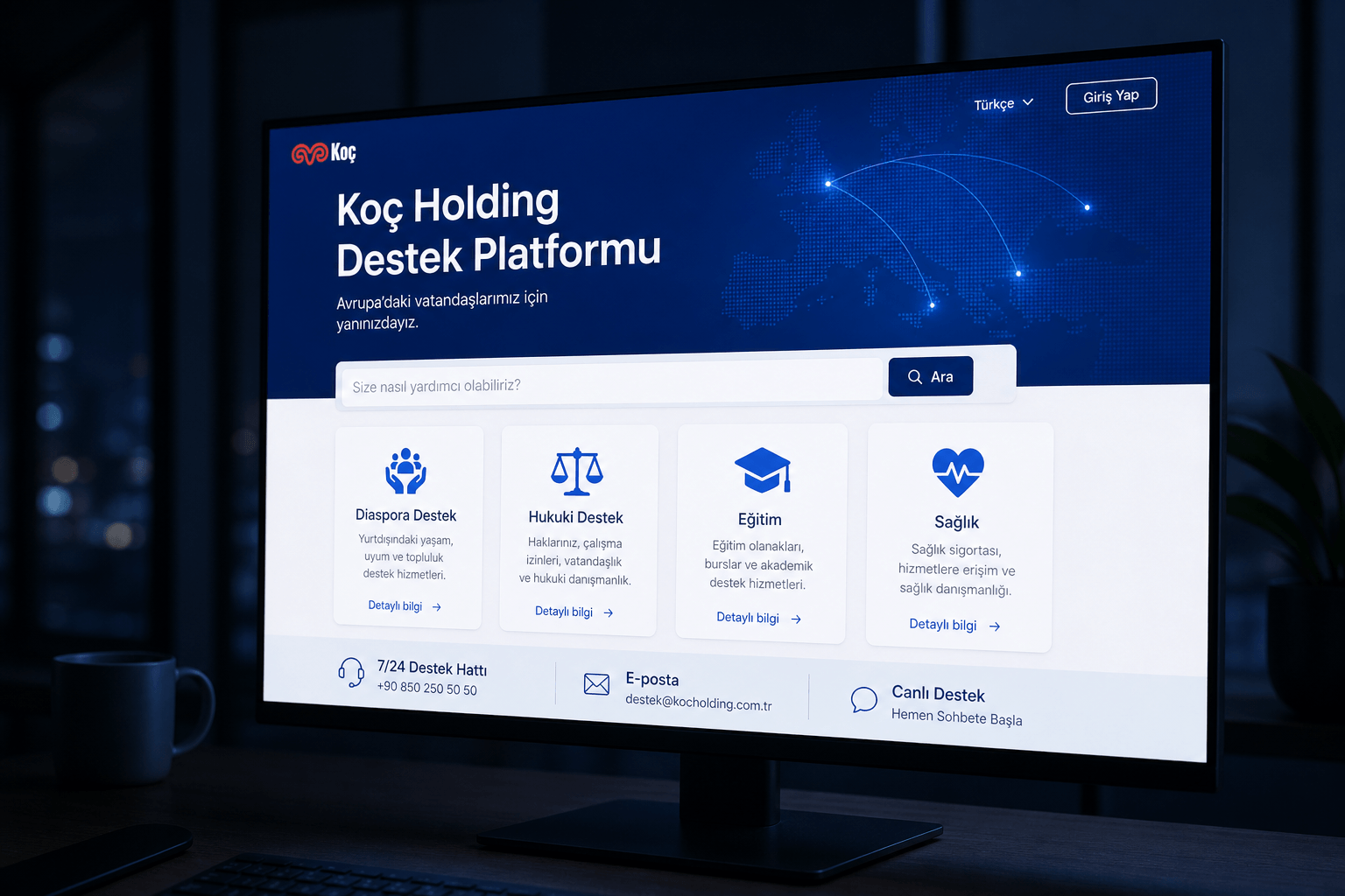 Invistium Diaspora Destek Platformu — canlı yayında gösterilen ekran